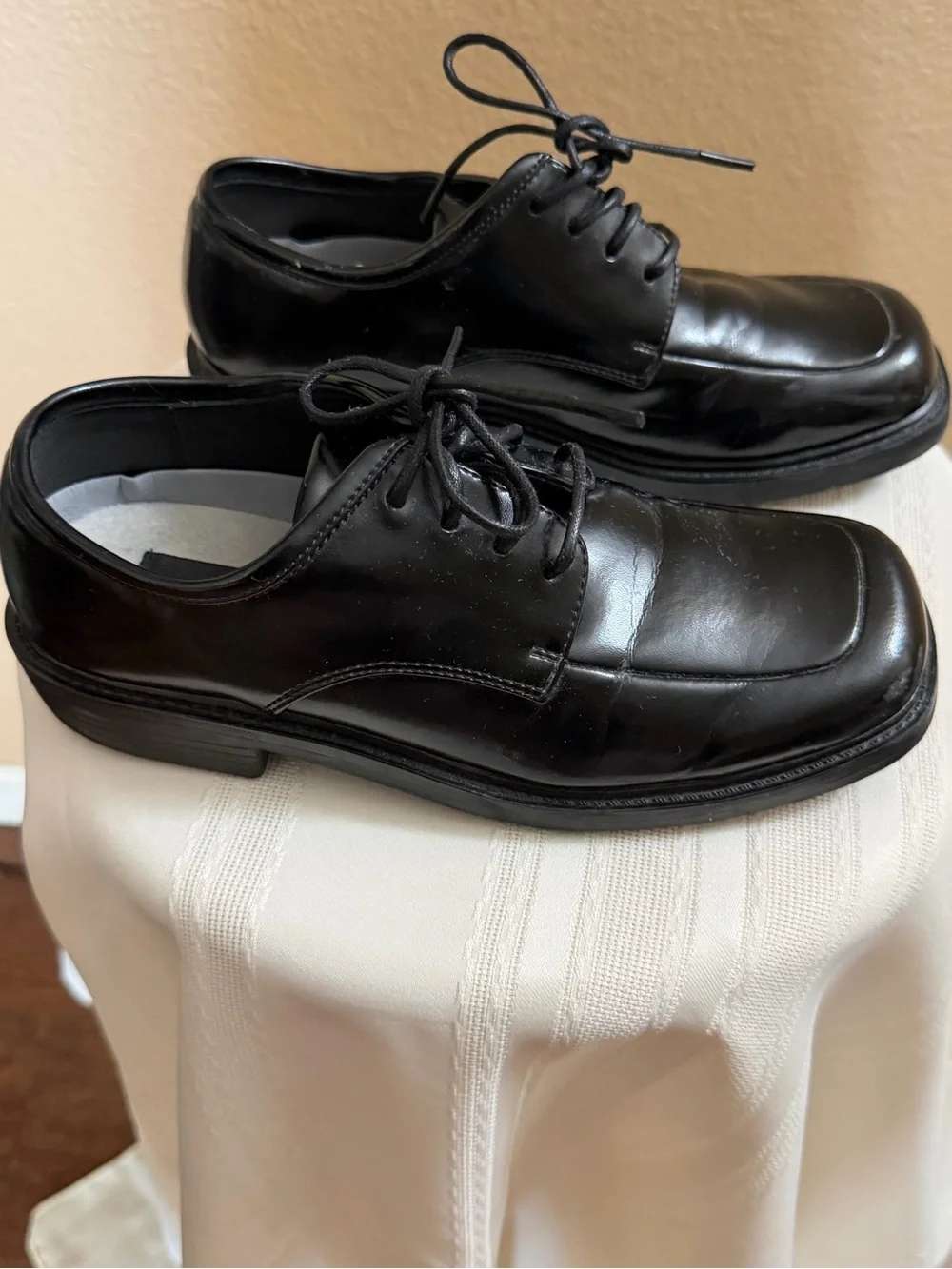 Boys' Classic Black Lace-Up Dress Shoes